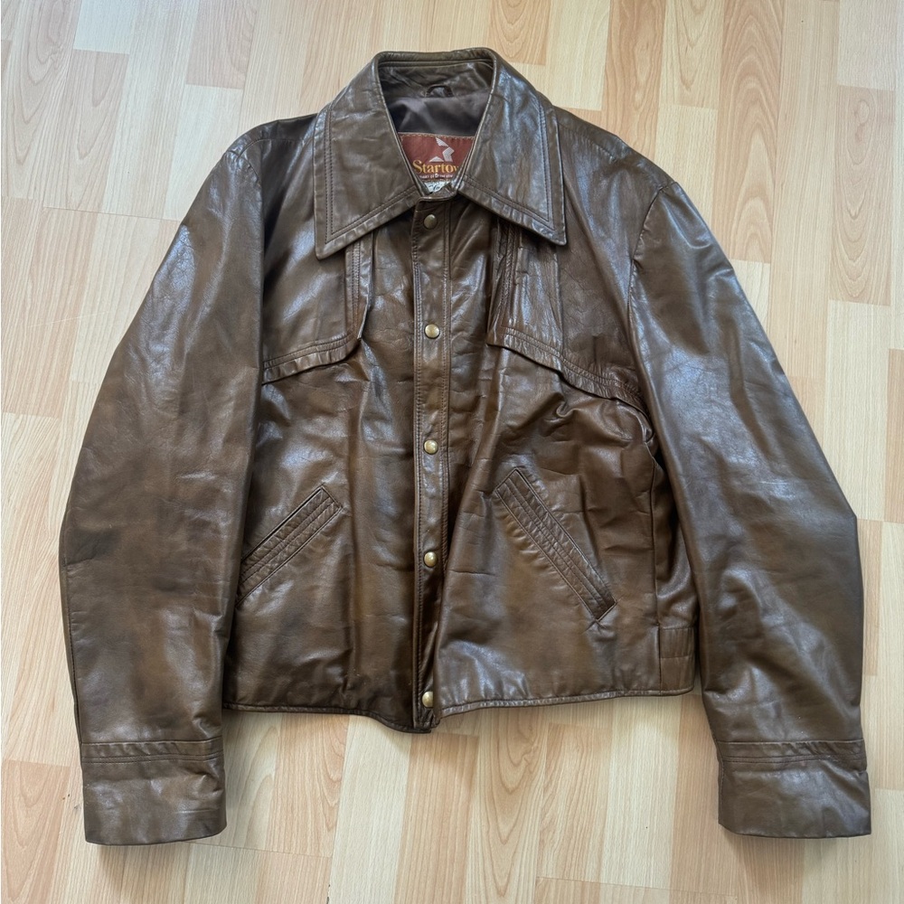 Vintage Brown Leather Jacket Startown